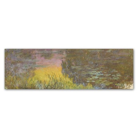 Monet 'The Water Lillies Setting Sun' Canvas Art,8x24
